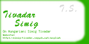 tivadar simig business card